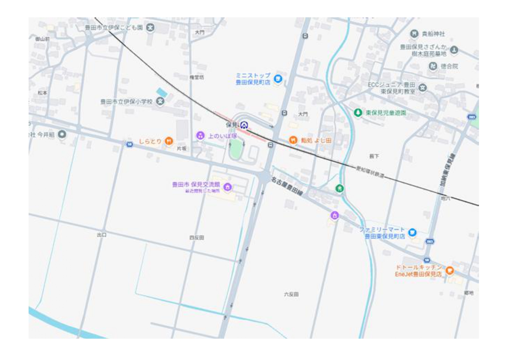 保見交流館多目的ホールへの地図